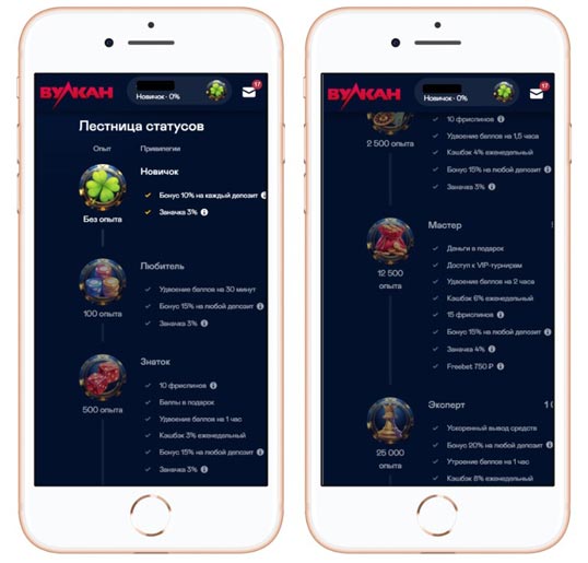 Бонусы в казино Вулкан